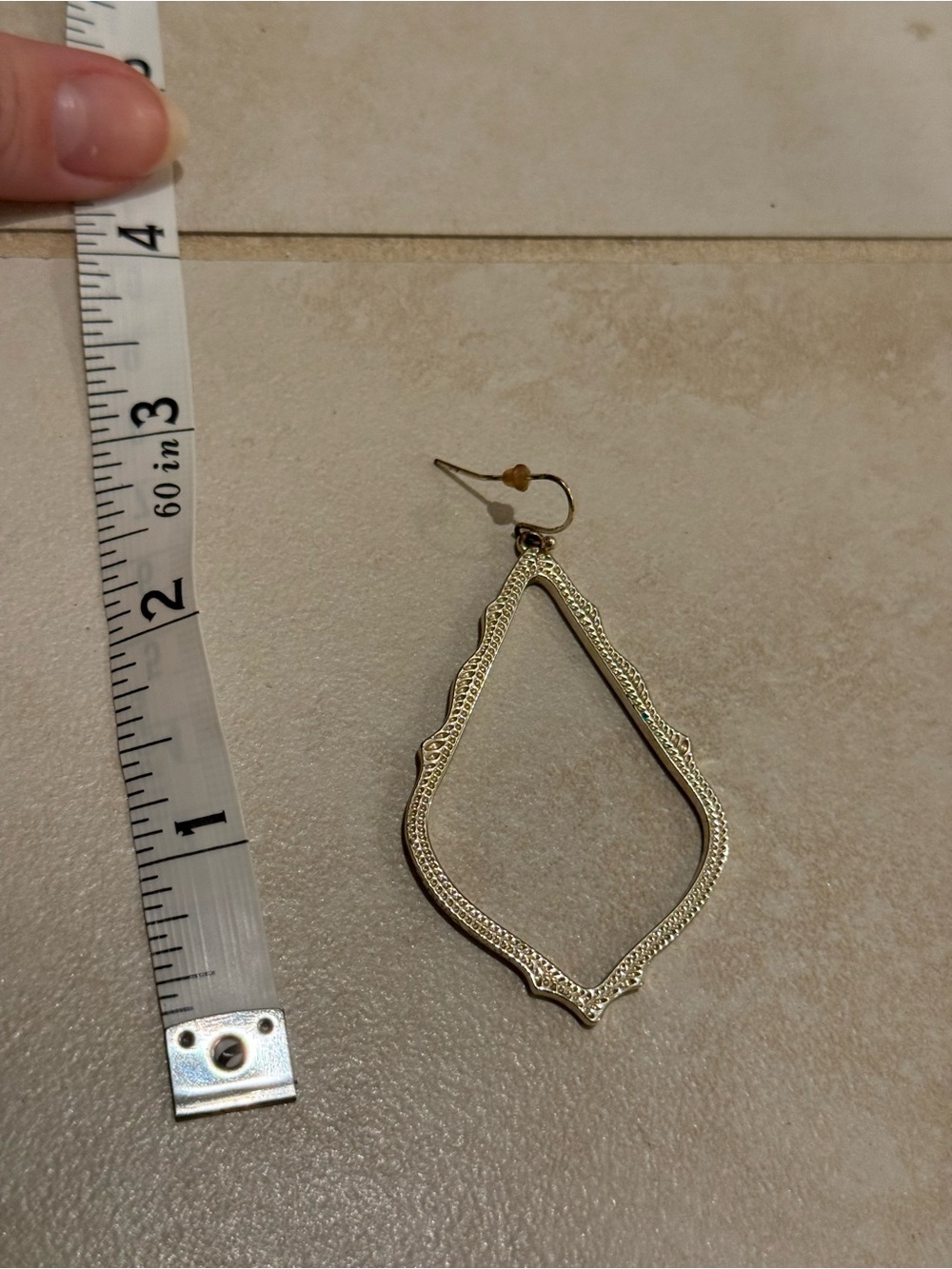 Gold-Tone Textured Teardrop Dangle Earring - Women's Jewelry